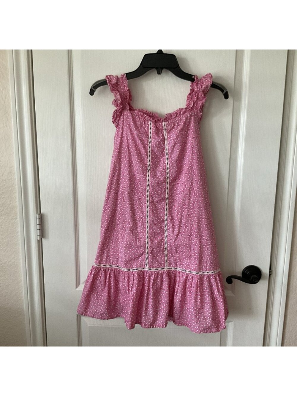 French Connection girls pink Cotton Summer Sun Dress Tie Back Fully Lined 10-12